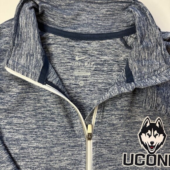 Uconn Nike Dri Fit 1/4 Zip Jacket Size XL Fitted Women's Blue Huskies Element - Picture 2 of 11